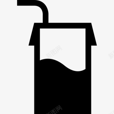 个人奶饮料吸管图标图标