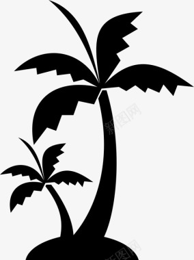 棕榈树椰子树植物图标图标