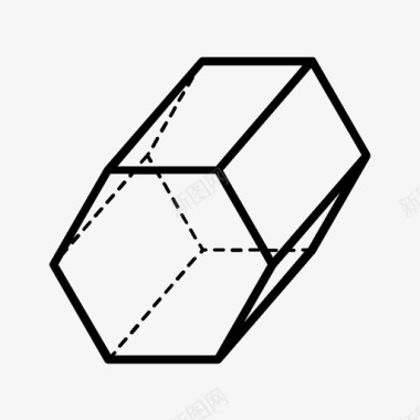 数学标识六边形几何等轴测图标图标