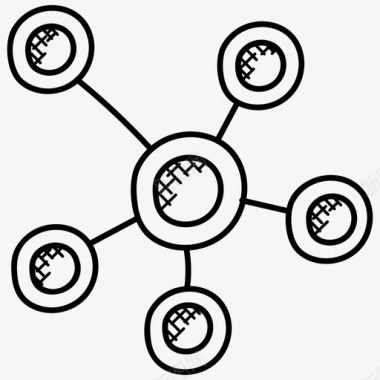涂鸦特效背景网络拓扑网络架构网络连接图标图标