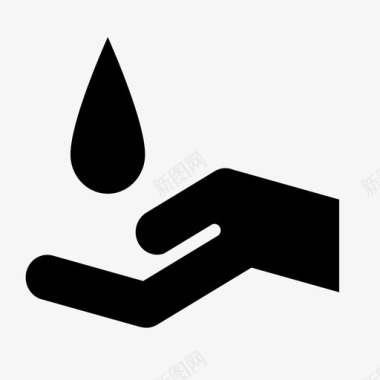 节约用水滴水洗手图标图标