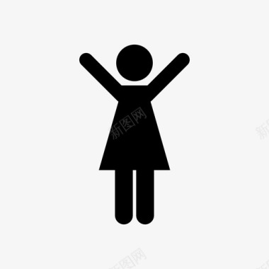 人举起的手臂女人图标图标