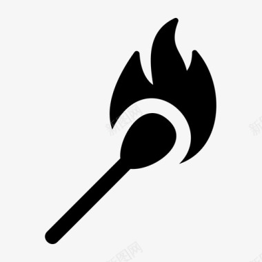 火柴火焰燃烧的火柴图标图标