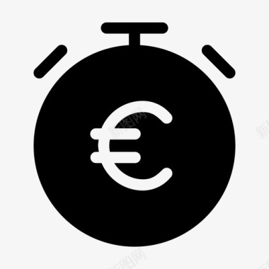 货币时间时钟欧元图标图标
