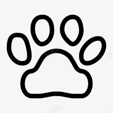 标志爱心爪印矢量图爪印动物猫图标图标