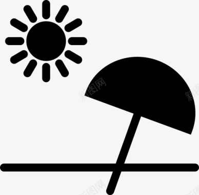 遮阳伞海滩假日图标图标