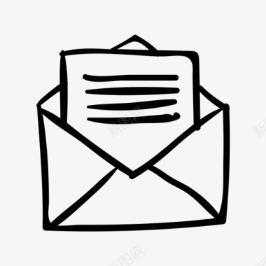手绘素材邮件信封手绘图标图标