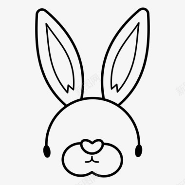 女性服装复活节面具兔耳朵服装头带图标图标