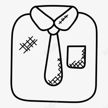衬衫配领带折叠衬衫男装图标图标