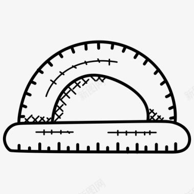 几何主图量角器度尺度数工具图标图标