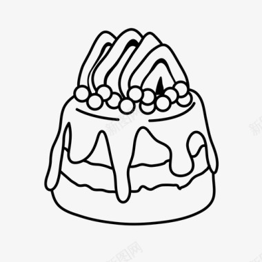 草莓迷你蛋糕纸杯蛋糕甜点图标图标