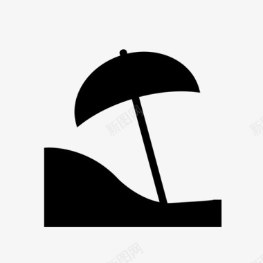 雨伞沙滩夏日图标图标