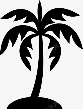 棕榈树海滩夏天图标图标