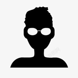 眼镜侧面亚历克男孩眼镜图标高清图片