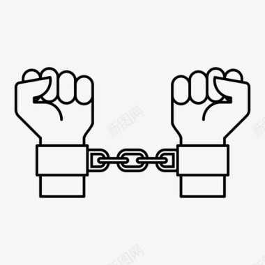 压迫逮捕锁链图标图标
