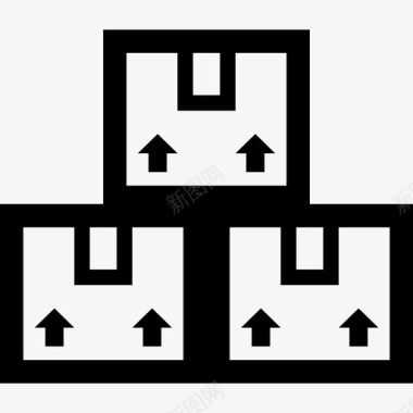 粗轮包装堆叠纸箱纸板图标图标