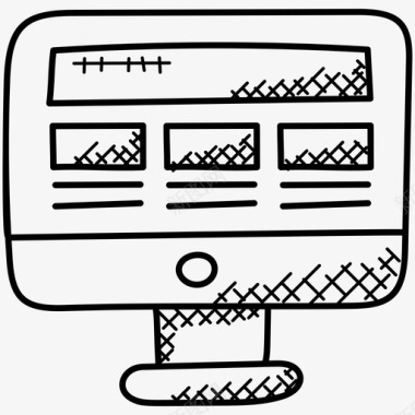 网站布局图标线框计算机网页图标图标