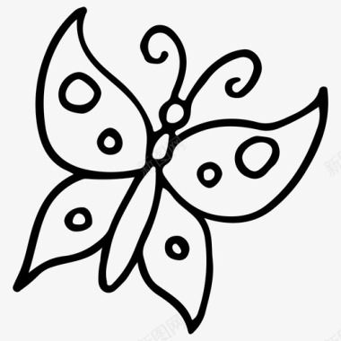 蝴蝶手绘昆虫图标图标