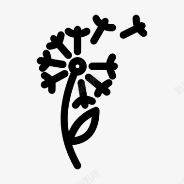 蒲公英花自然图标图标