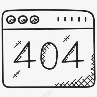 404错误404找不到网络托管涂鸦图标图标