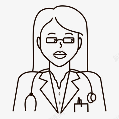 女医生助理性格图标图标