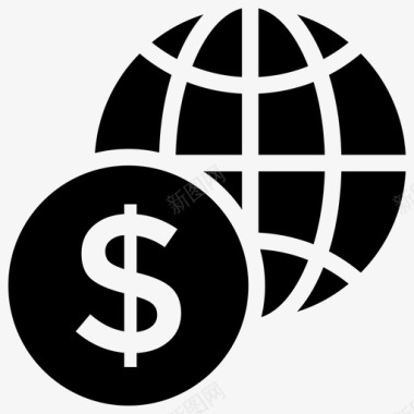 世界货币全球经济国际金融图标图标