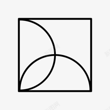 几何矩形半圆图标图标