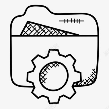涂鸦花朵文件夹设置档案数据管理图标图标