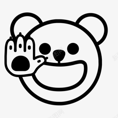 熊highfive熊表情符号图标图标