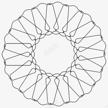 对称吉洛切圆装饰图标图标