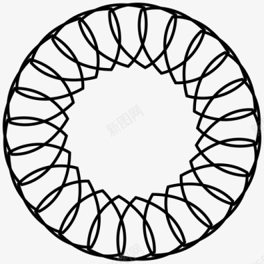 螺旋似吉洛切圆装饰图标图标