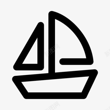 帆船游船海上图标图标
