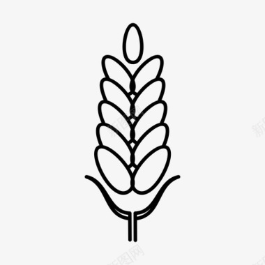 小麦穗农业有机小麦图标图标