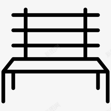 长凳休息座椅图标图标