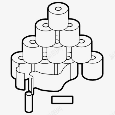 躲在厕所后卫生纸浴室纸卷图标图标