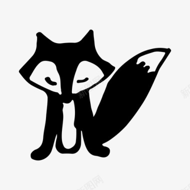 狐狸动物手绘图标图标