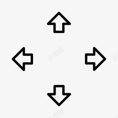 风车形状的标志箭头方向移动图标图标