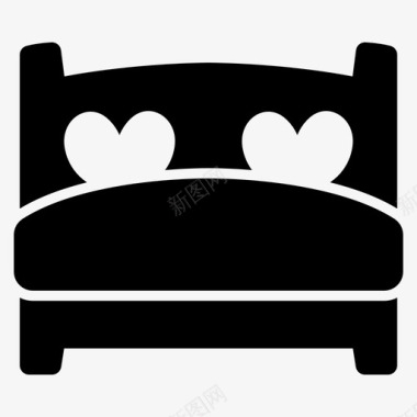 婚床卧室家具图标图标