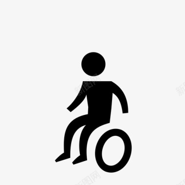 轮椅男孩无障碍残疾图标图标