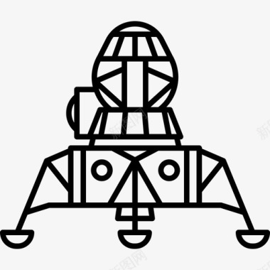 空间背景图片线性空间着陆器图标图标