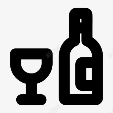 中国酒酒瓶酒酒吧图标图标