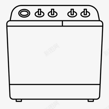 双管洗衣机家用电器洗衣机图标图标