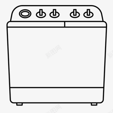 数码家用双管洗衣机家用电器洗衣机图标图标