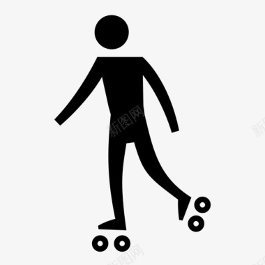 轮滑工刀锋溜冰图标图标