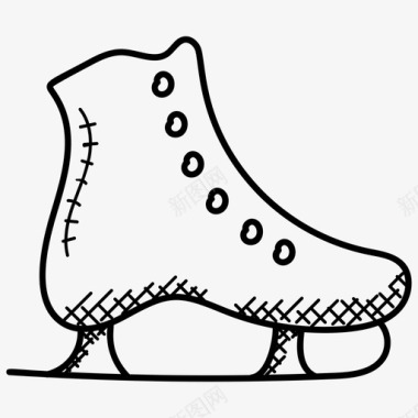 运动人物溜冰鞋冬季运动运动涂鸦图标图标