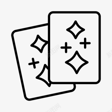 魔术卡纸牌魔术马戏团图标图标