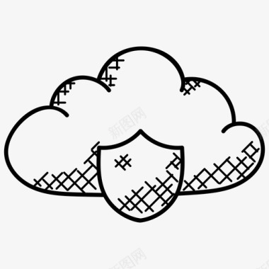 云计算安全云信息安全云网络安全图标图标