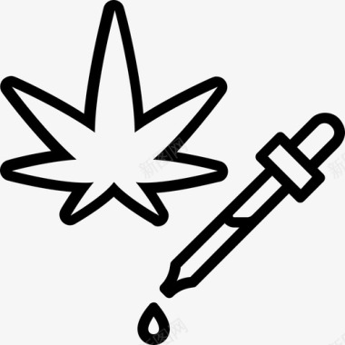 药用大麻油健康大麻图标图标