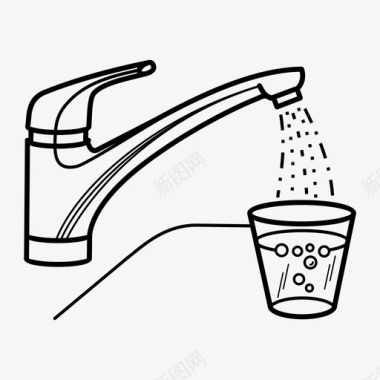 灌装玻璃饮用水厨房水龙头图标图标