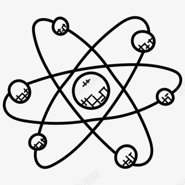 原子化学科学科幻涂鸦图标图标